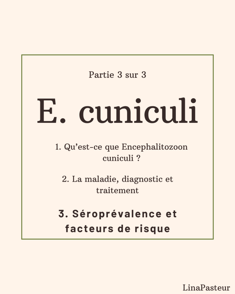 Tableau des études de séroprévalence d'Encephalitozoon cuniculi