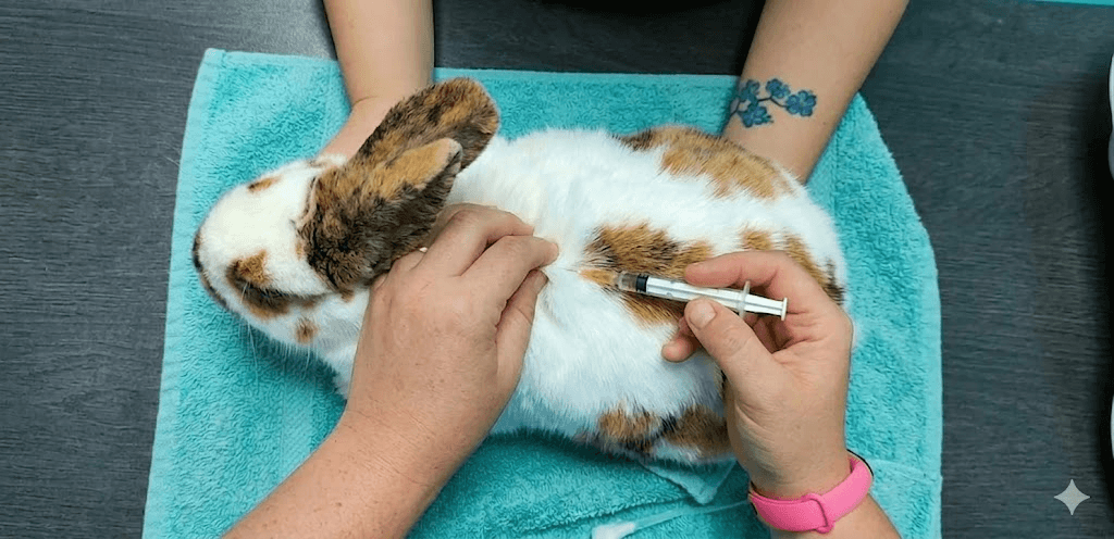 Vaccination d'un lapin au Nobivac